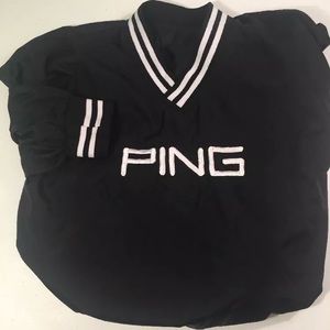 PING windbreaker. Pullover. V-neck.Black & white L
